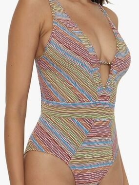 Becca Striped Multicolor Girls' One-Piece Swimsuit